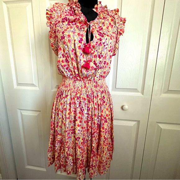 Poupette St. Barth Dresses & Skirts - Poupette St. Barth Womens Triny Mini Dress Ruffles Floral Sz XS Bloomcore Girly